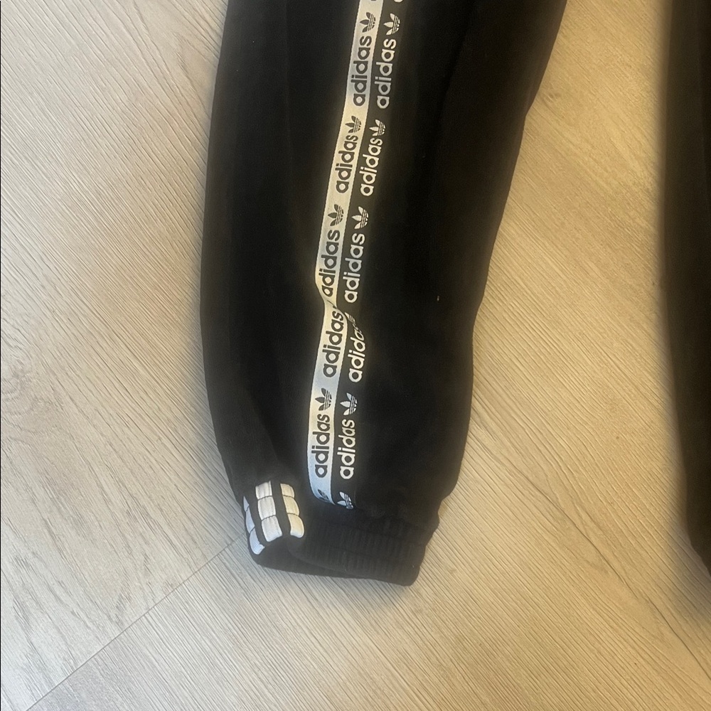 Adidas women’s black Sweatpants with White Stripes - Picture 2 of 5